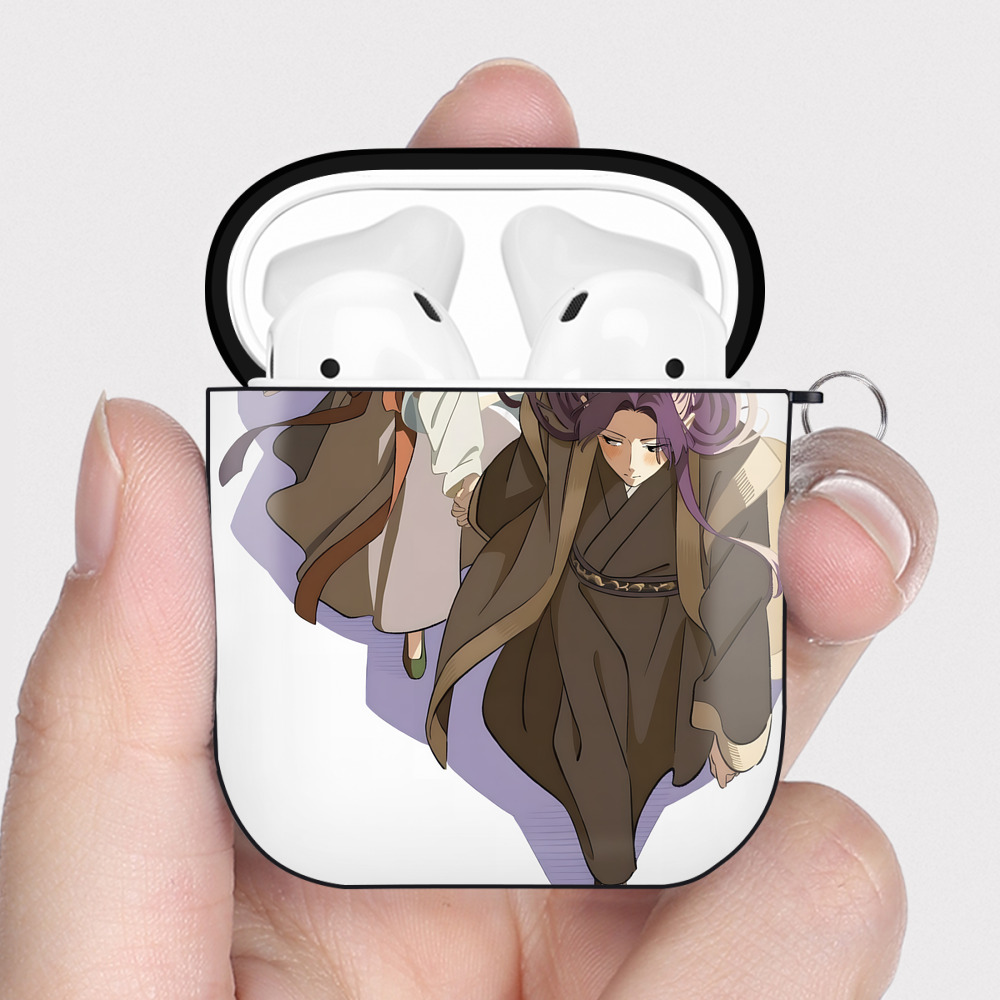 （画像用） 薬屋のひとりごと The Apothecary Diaries AirPods 第2世代保護ケース ハードシェル ブラック 耐衝撃・防指紋・カラビナ付き