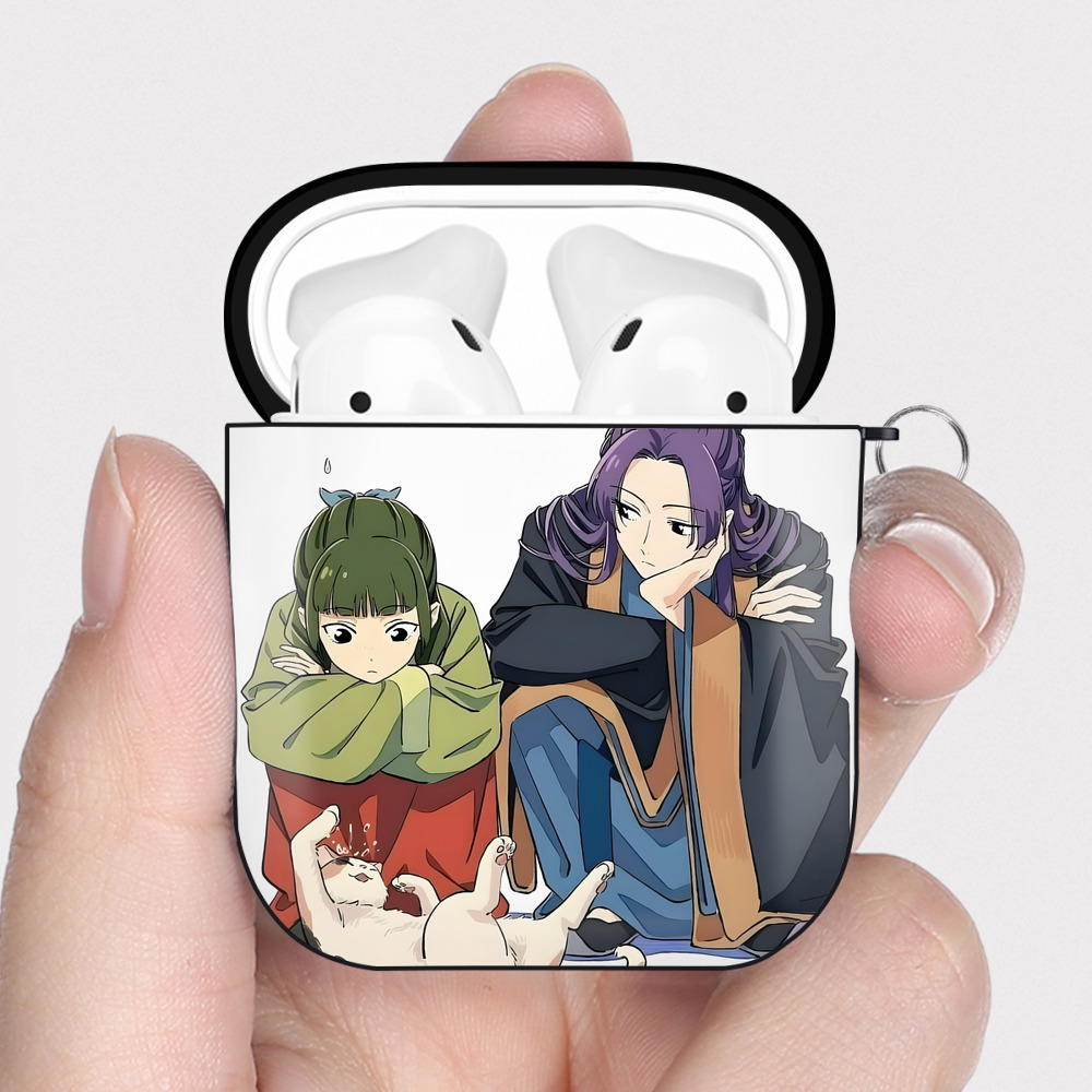 （画像用） 薬屋のひとりごと The Apothecary Diaries AirPods 第2世代保護ケース ハードシェル ブラック 耐衝撃・防指紋・カラビナ付き