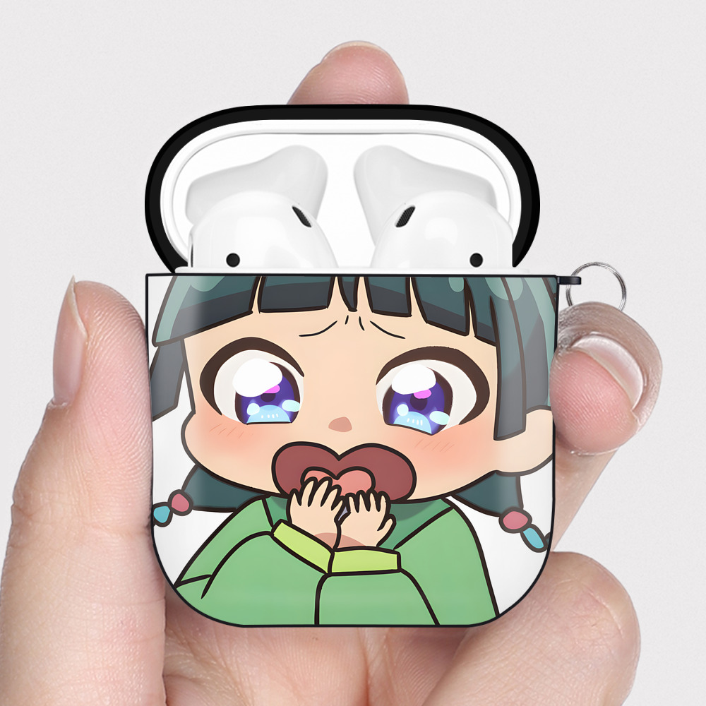 （画像用） 薬屋のひとりごと The Apothecary Diaries AirPods 第2世代保護ケース ハードシェル ブラック 耐衝撃・防指紋・カラビナ付き