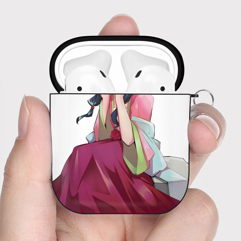 （画像用） 薬屋のひとりごと The Apothecary Diaries AirPods 第2世代保護ケース ハードシェル ブラック 耐衝撃・防指紋・カラビナ付き