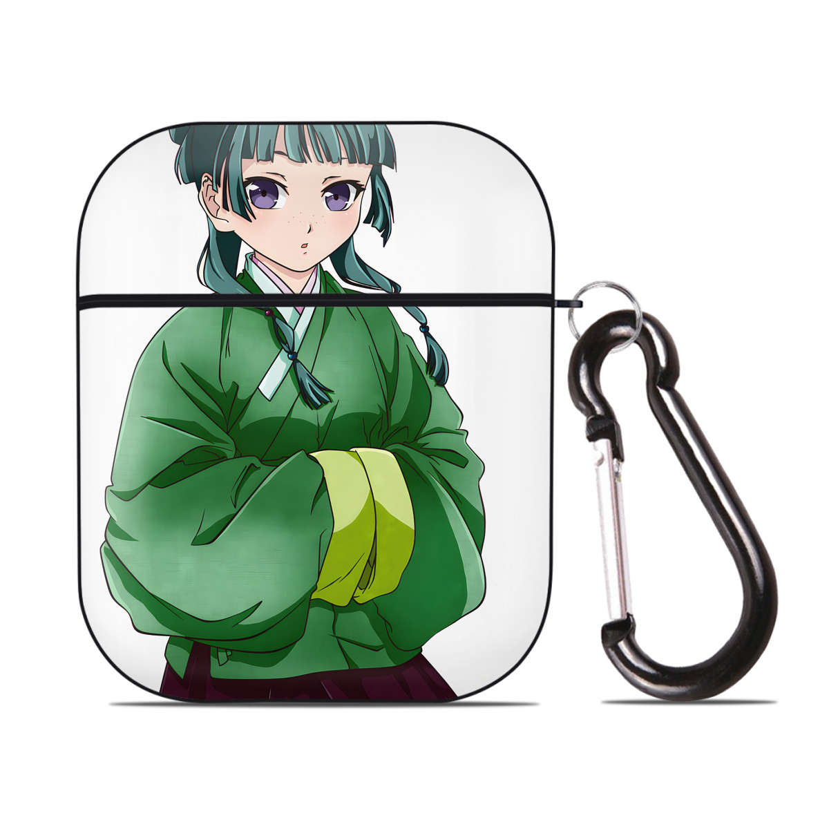 （画像用） 薬屋のひとりごと The Apothecary Diaries AirPods 第2世代保護ケース ハードシェル ブラック 耐衝撃・防指紋・カラビナ付き