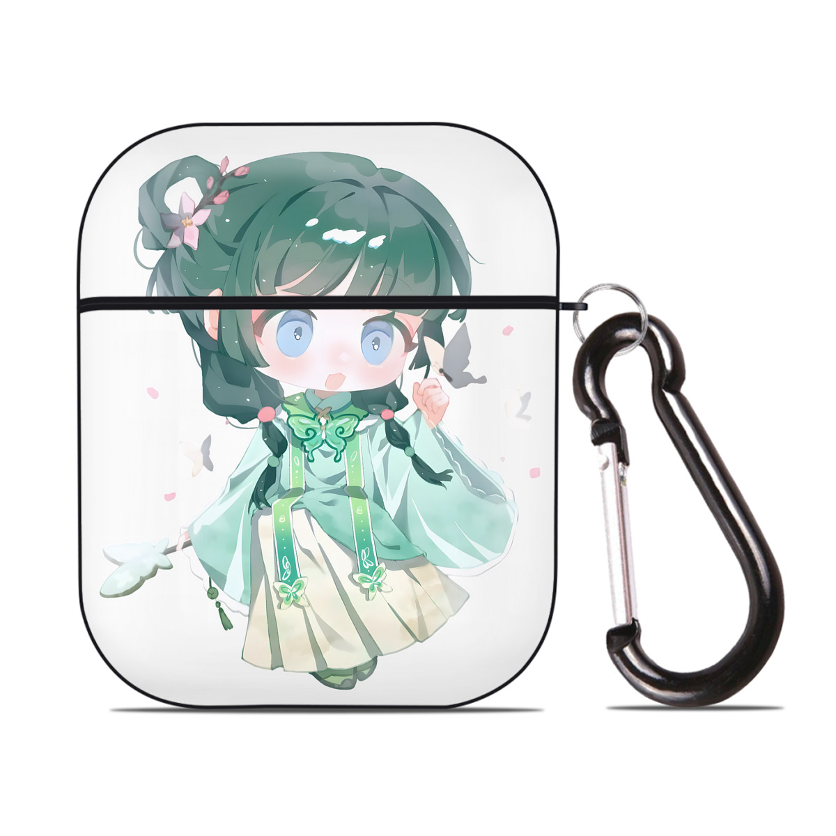 （画像用） 薬屋のひとりごと The Apothecary Diaries AirPods 第2世代保護ケース ハードシェル ブラック 耐衝撃・防指紋・カラビナ付き