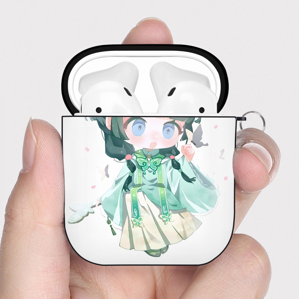 （画像用） 薬屋のひとりごと The Apothecary Diaries AirPods 第2世代保護ケース ハードシェル ブラック 耐衝撃・防指紋・カラビナ付き