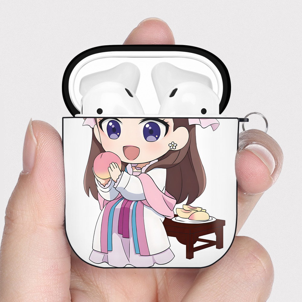 （画像用） 薬屋のひとりごと The Apothecary Diaries AirPods 第2世代保護ケース ハードシェル ブラック 耐衝撃・防指紋・カラビナ付き