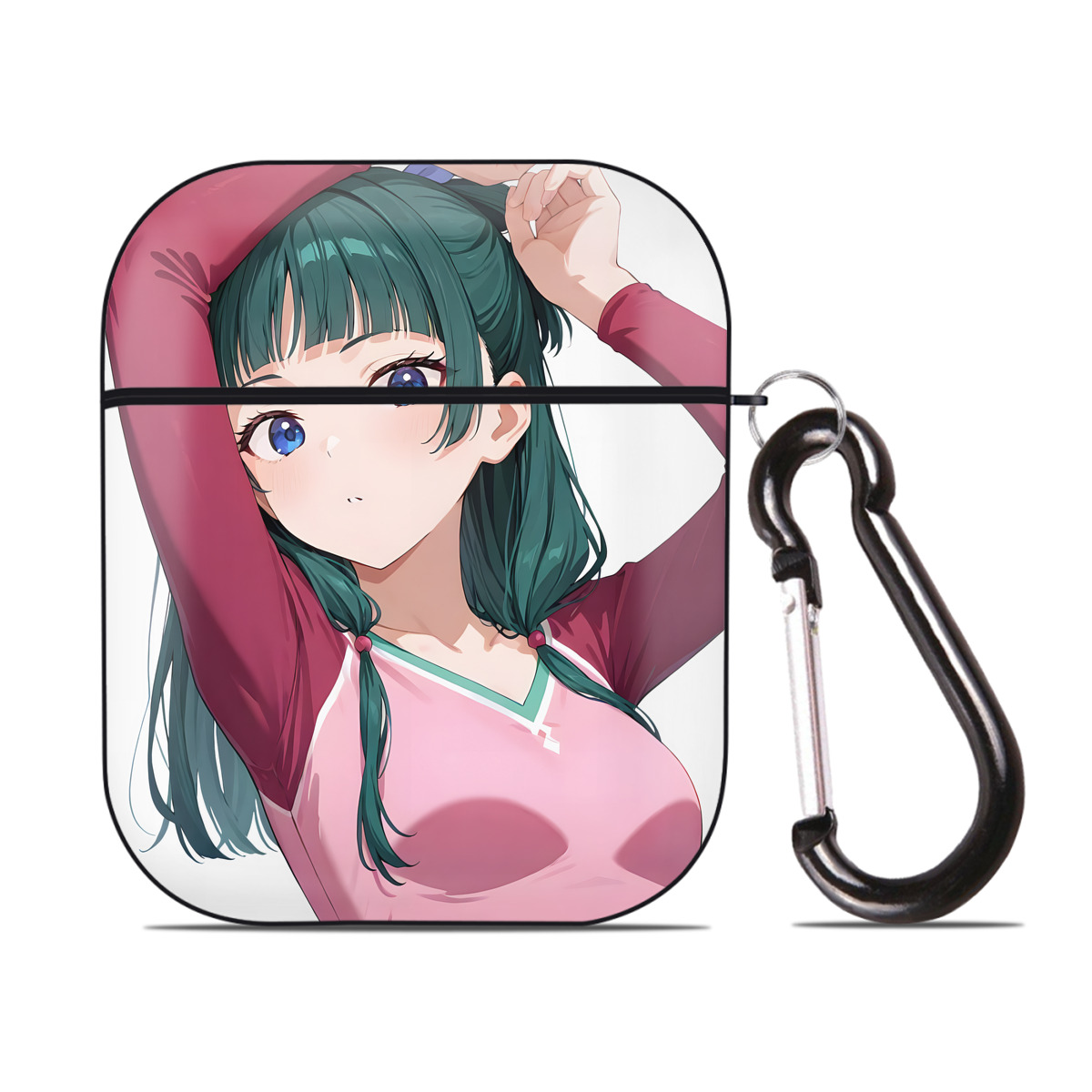（画像用） 薬屋のひとりごと The Apothecary Diaries AirPods 第2世代保護ケース ハードシェル ブラック 耐衝撃・防指紋・カラビナ付き