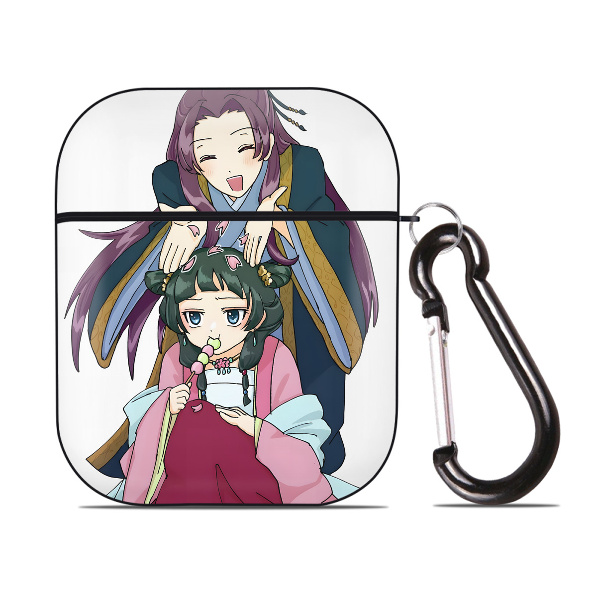（画像用） 薬屋のひとりごと The Apothecary Diaries AirPods 第2世代保護ケース ハードシェル ブラック 耐衝撃・防指紋・カラビナ付き