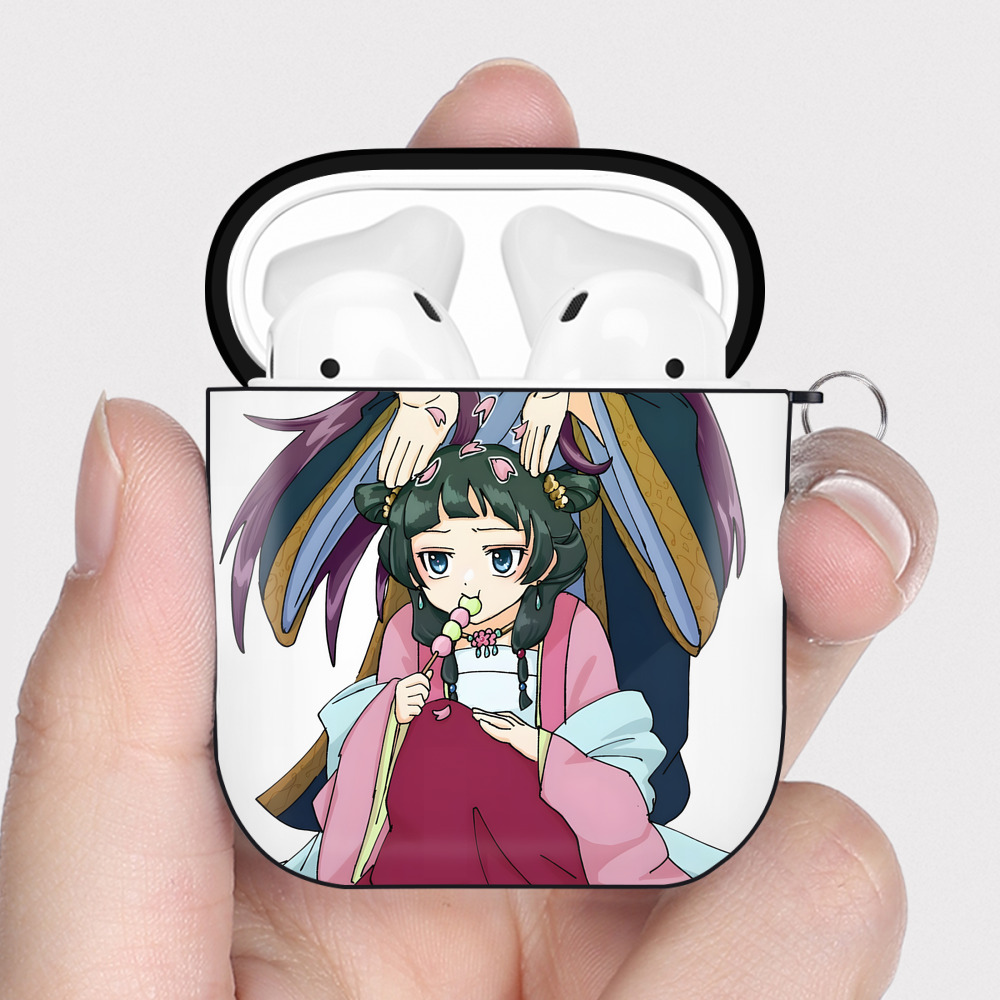 （画像用） 薬屋のひとりごと The Apothecary Diaries AirPods 第2世代保護ケース ハードシェル ブラック 耐衝撃・防指紋・カラビナ付き