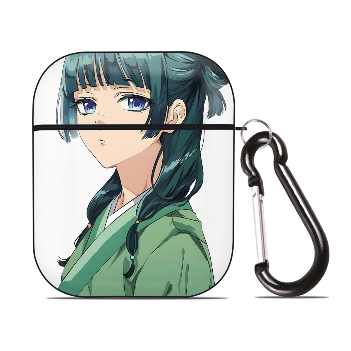 （画像用） 薬屋のひとりごと The Apothecary Diaries AirPods 第2世代保護ケース ハードシェル ブラック 耐衝撃・防指紋・カラビナ付き
