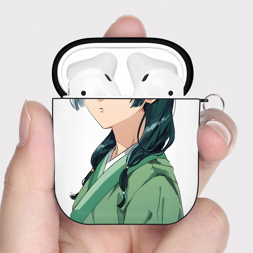 （画像用） 薬屋のひとりごと The Apothecary Diaries AirPods 第2世代保護ケース ハードシェル ブラック 耐衝撃・防指紋・カラビナ付き
