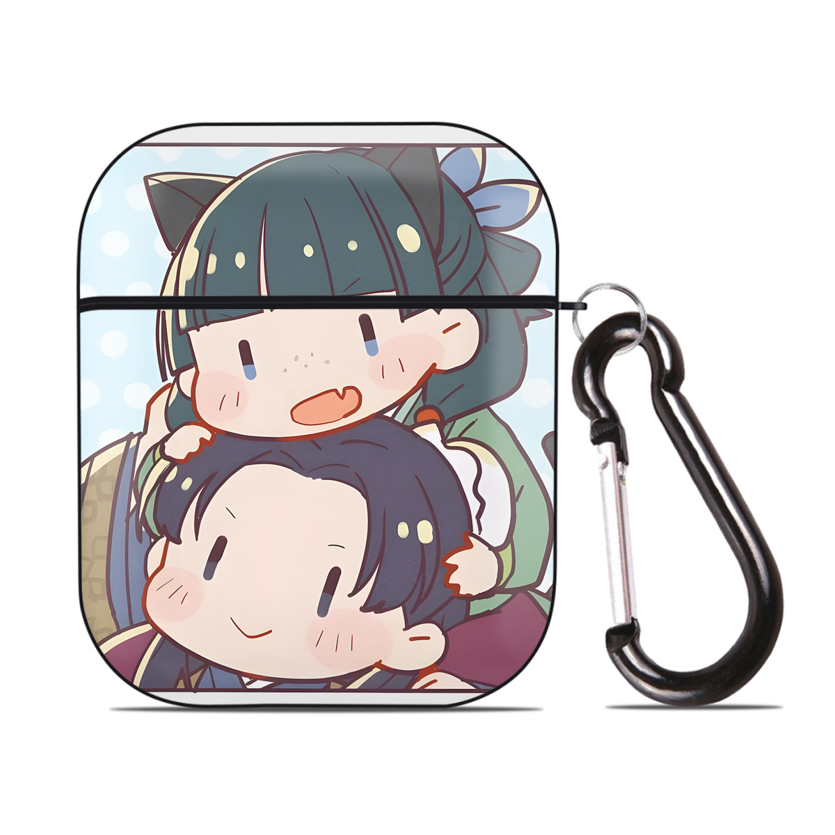（画像用） 薬屋のひとりごと The Apothecary Diaries AirPods 第2世代保護ケース ハードシェル ブラック 耐衝撃・防指紋・カラビナ付き