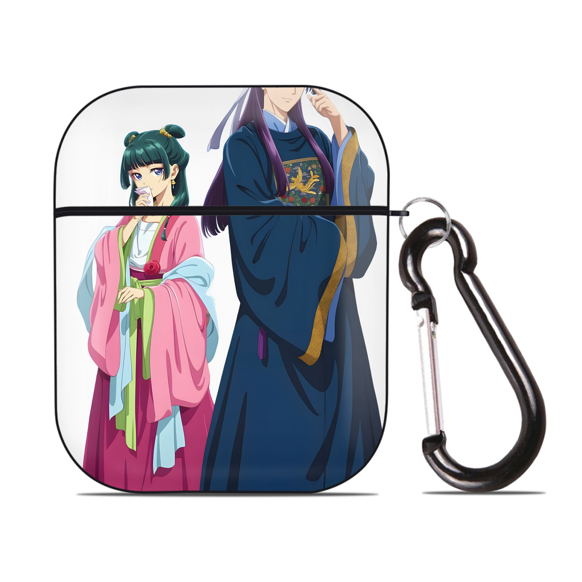 （画像用） 薬屋のひとりごと The Apothecary Diaries AirPods 第2世代保護ケース ハードシェル ブラック 耐衝撃・防指紋・カラビナ付き
