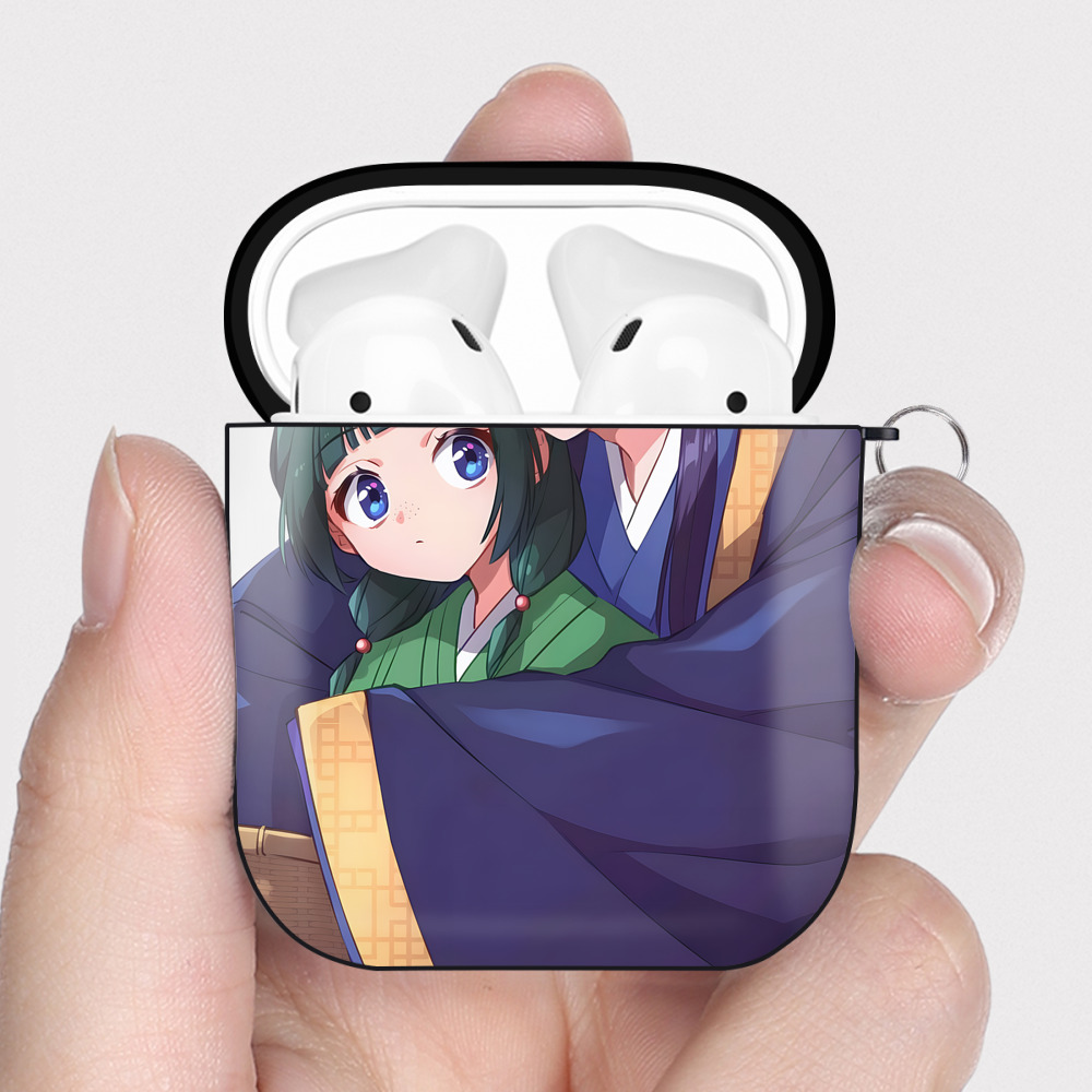 （画像用） 薬屋のひとりごと The Apothecary Diaries AirPods 第2世代保護ケース ハードシェル ブラック 耐衝撃・防指紋・カラビナ付き