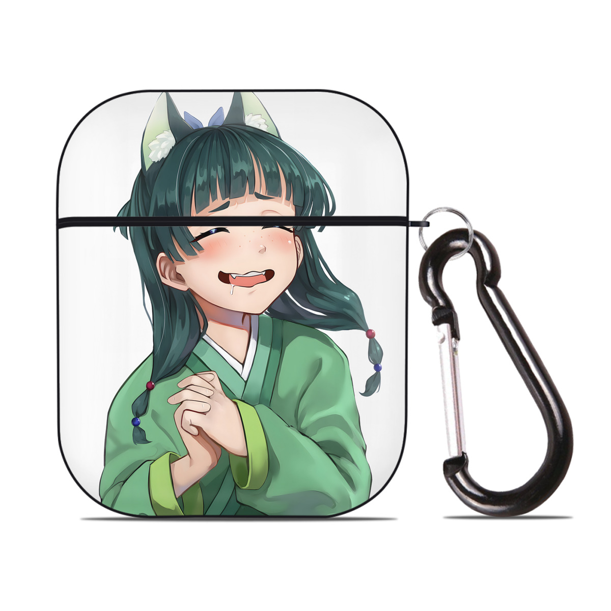 （画像用） 薬屋のひとりごと The Apothecary Diaries AirPods 第2世代保護ケース ハードシェル ブラック 耐衝撃・防指紋・カラビナ付き