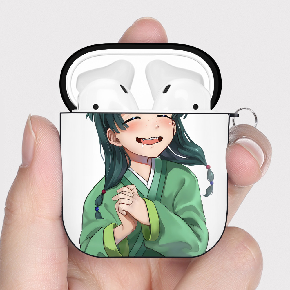（画像用） 薬屋のひとりごと The Apothecary Diaries AirPods 第2世代保護ケース ハードシェル ブラック 耐衝撃・防指紋・カラビナ付き