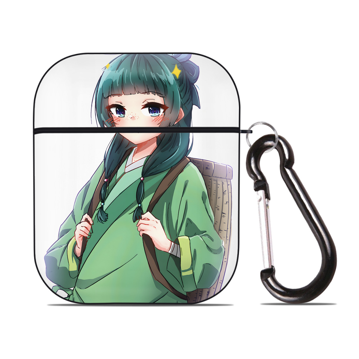 （画像用） 薬屋のひとりごと The Apothecary Diaries AirPods 第2世代保護ケース ハードシェル ブラック 耐衝撃・防指紋・カラビナ付き
