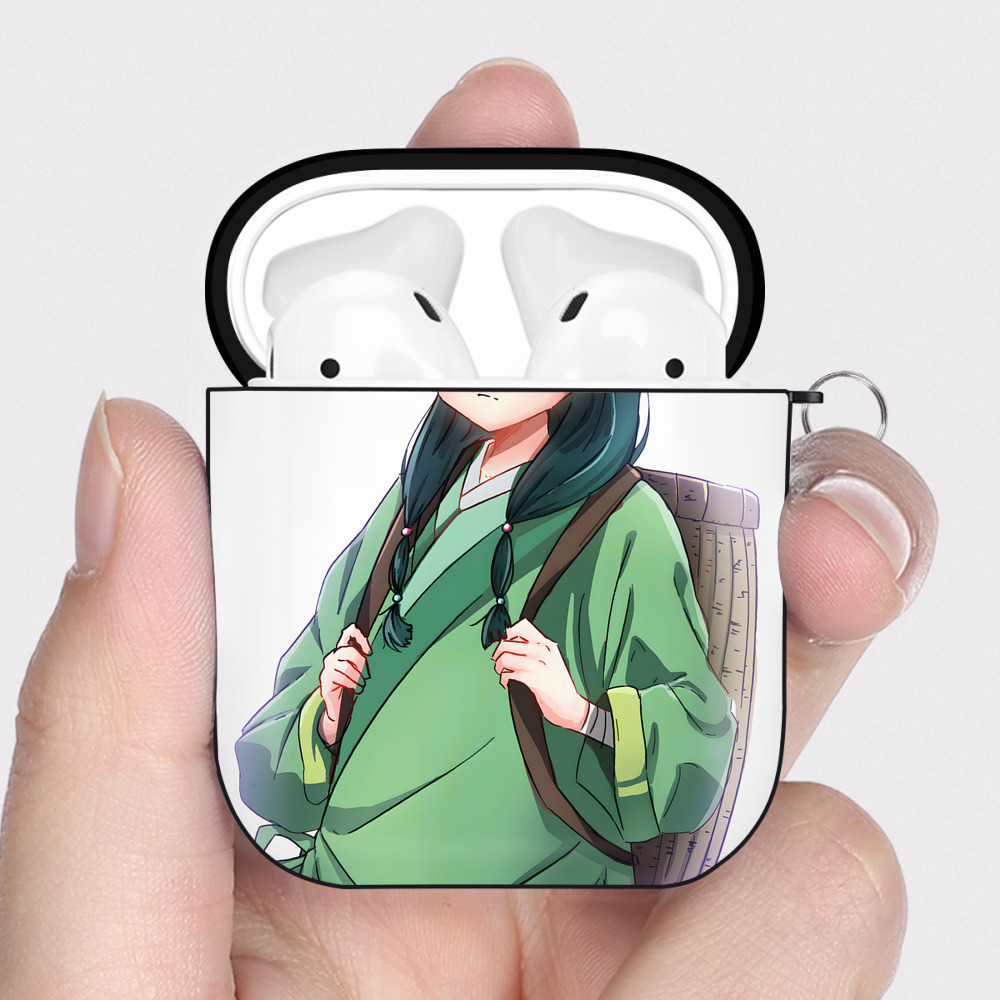 （画像用） 薬屋のひとりごと The Apothecary Diaries AirPods 第2世代保護ケース ハードシェル ブラック 耐衝撃・防指紋・カラビナ付き