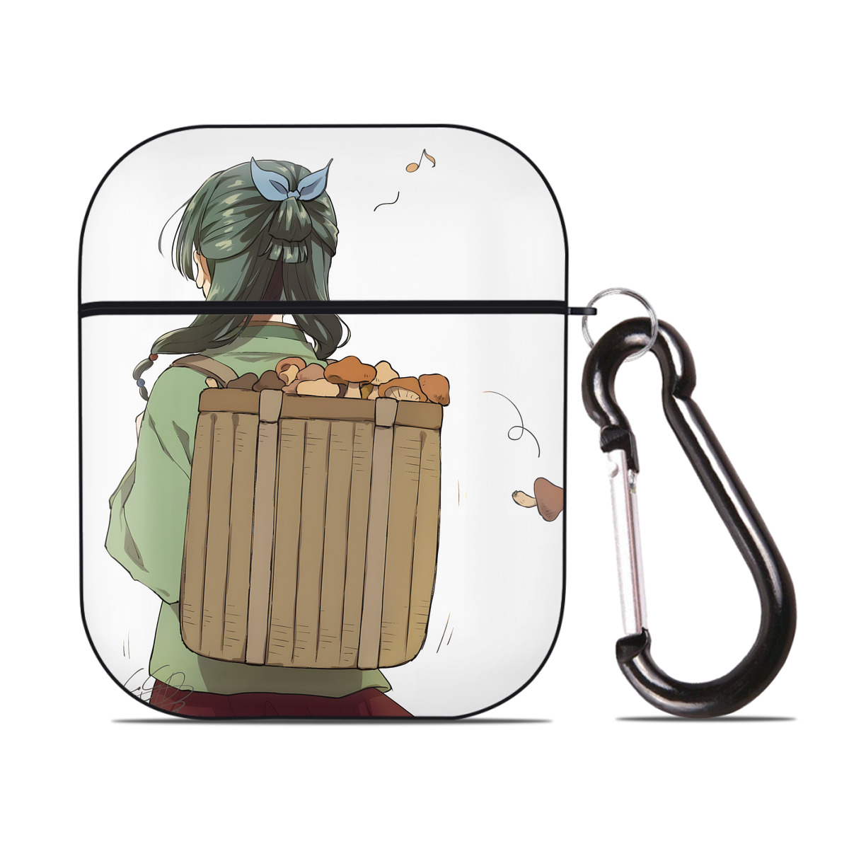 （画像用） 薬屋のひとりごと The Apothecary Diaries AirPods 第2世代保護ケース ハードシェル ブラック 耐衝撃・防指紋・カラビナ付き