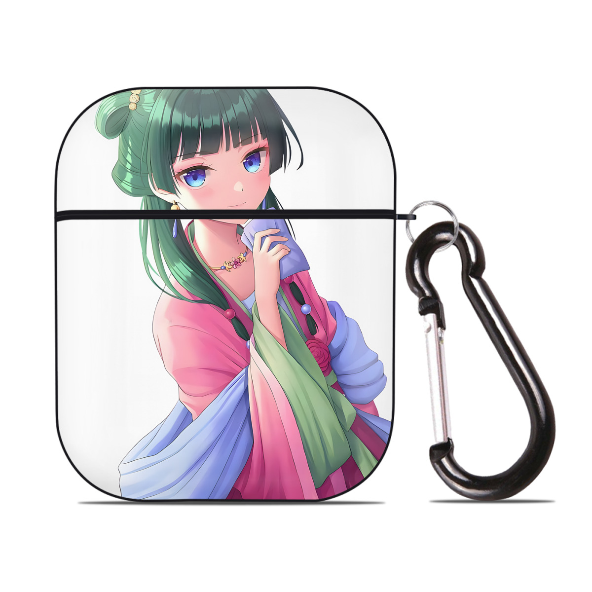 （画像用） 薬屋のひとりごと The Apothecary Diaries AirPods 第2世代保護ケース ハードシェル ブラック 耐衝撃・防指紋・カラビナ付き