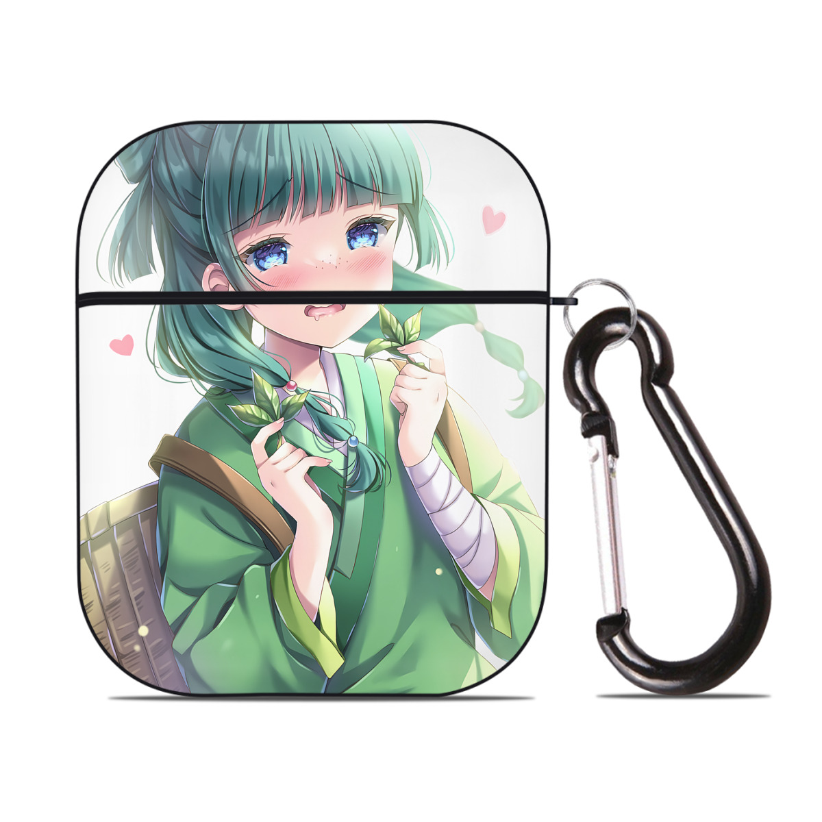 （画像用） 薬屋のひとりごと The Apothecary Diaries AirPods 第2世代保護ケース ハードシェル ブラック 耐衝撃・防指紋・カラビナ付き