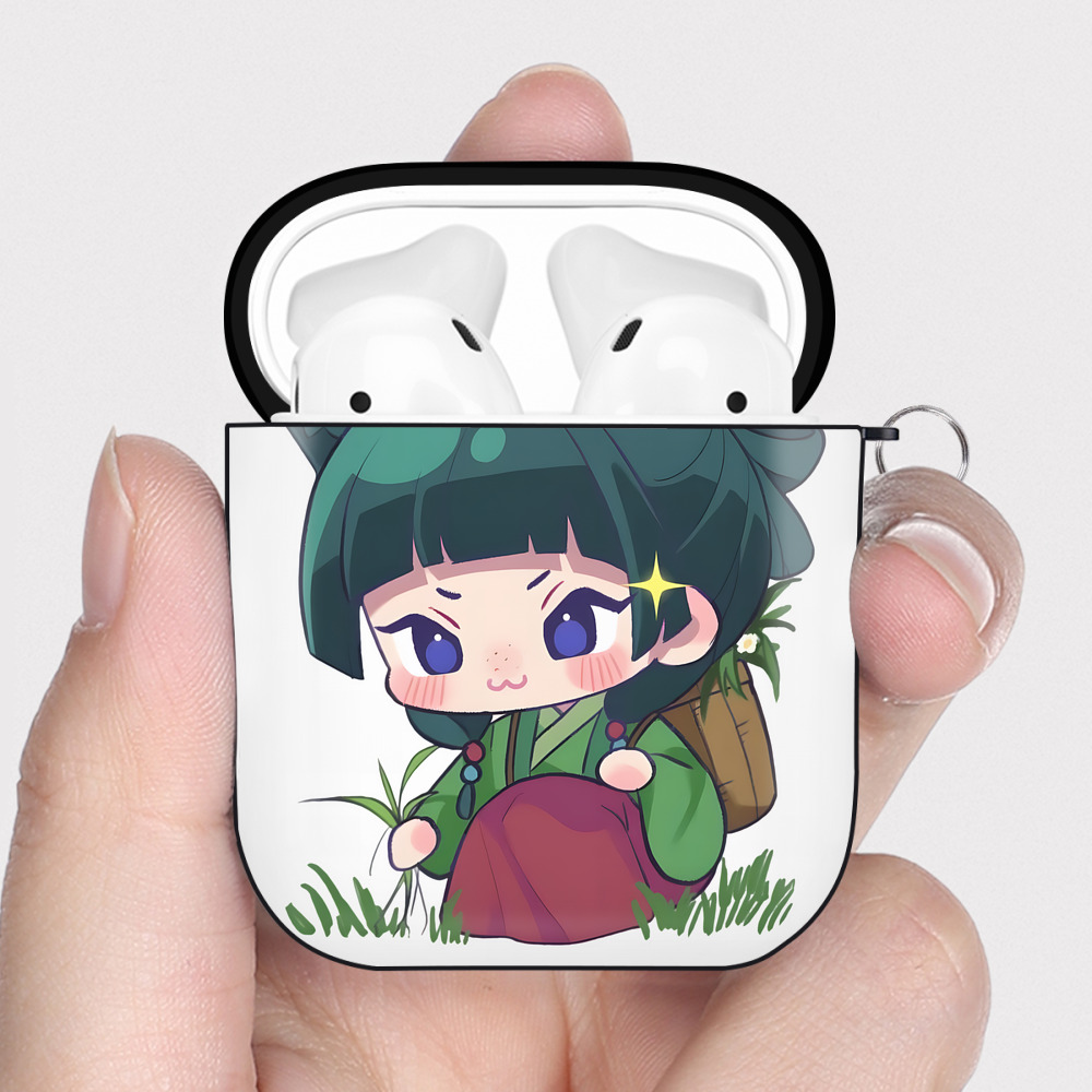 （画像用） 薬屋のひとりごと The Apothecary Diaries AirPods 第2世代保護ケース ハードシェル ブラック 耐衝撃・防指紋・カラビナ付き