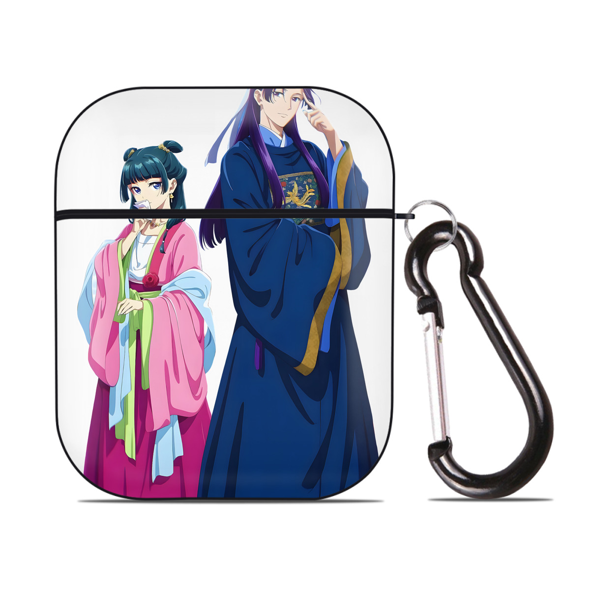 （画像用） 薬屋のひとりごと The Apothecary Diaries AirPods 第2世代保護ケース ハードシェル ブラック 耐衝撃・防指紋・カラビナ付き