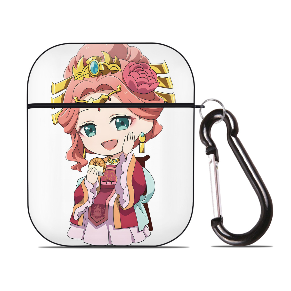 （画像用） 薬屋のひとりごと The Apothecary Diaries AirPods 第2世代保護ケース ハードシェル ブラック 耐衝撃・防指紋・カラビナ付き