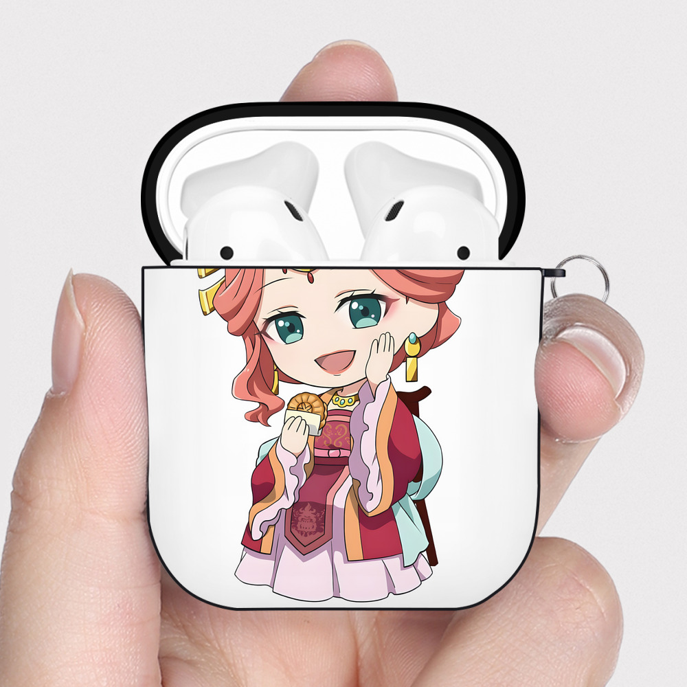 （画像用） 薬屋のひとりごと The Apothecary Diaries AirPods 第2世代保護ケース ハードシェル ブラック 耐衝撃・防指紋・カラビナ付き