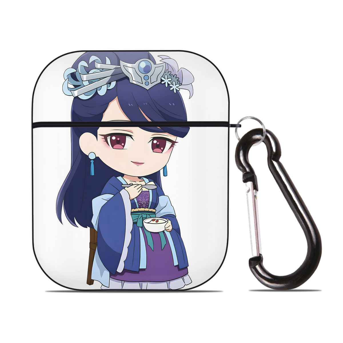 （画像用） 薬屋のひとりごと The Apothecary Diaries AirPods 第2世代保護ケース ハードシェル ブラック 耐衝撃・防指紋・カラビナ付き