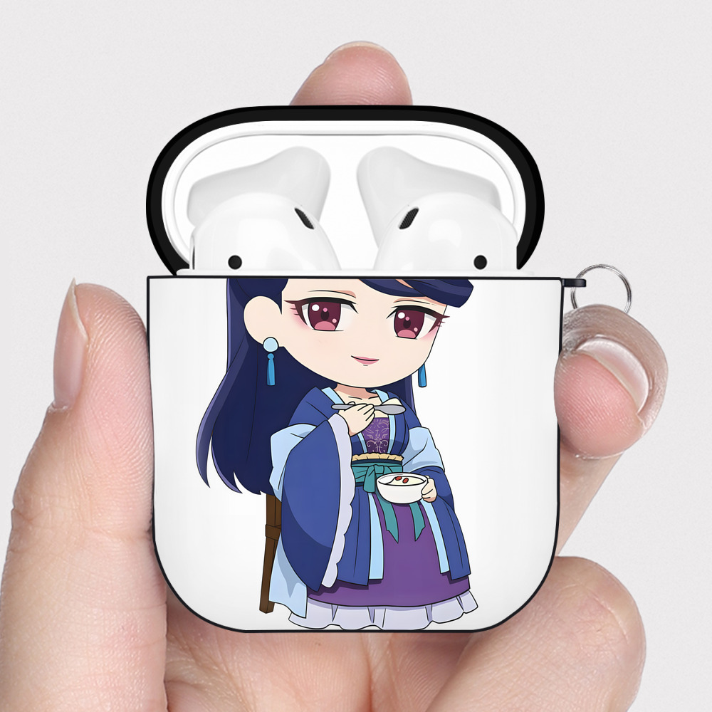 （画像用） 薬屋のひとりごと The Apothecary Diaries AirPods 第2世代保護ケース ハードシェル ブラック 耐衝撃・防指紋・カラビナ付き