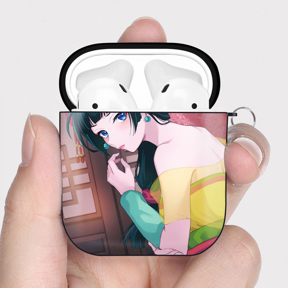 （画像用） 薬屋のひとりごと The Apothecary Diaries AirPods 第2世代保護ケース ハードシェル ブラック 耐衝撃・防指紋・カラビナ付き
