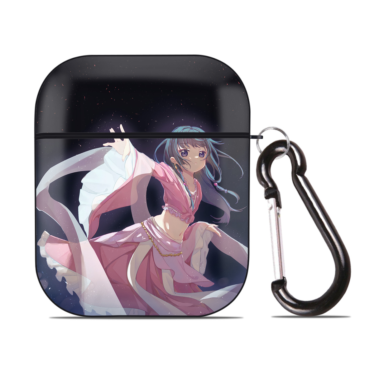 （画像用） 薬屋のひとりごと The Apothecary Diaries AirPods 第2世代保護ケース ハードシェル ブラック 耐衝撃・防指紋・カラビナ付き