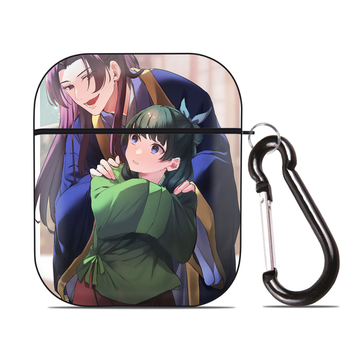 （画像用） 薬屋のひとりごと The Apothecary Diaries AirPods 第2世代保護ケース ハードシェル ブラック 耐衝撃・防指紋・カラビナ付き