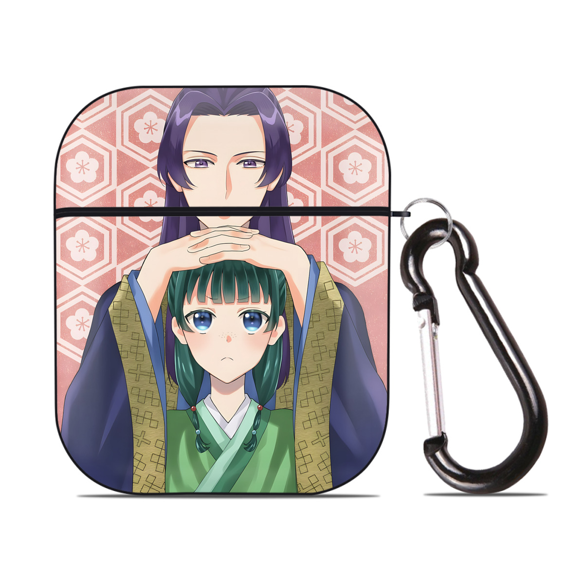 （画像用） 薬屋のひとりごと The Apothecary Diaries AirPods 第2世代保護ケース ハードシェル ブラック 耐衝撃・防指紋・カラビナ付き