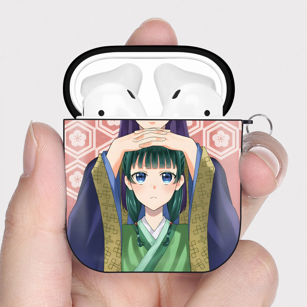 （画像用） 薬屋のひとりごと The Apothecary Diaries AirPods 第2世代保護ケース ハードシェル ブラック 耐衝撃・防指紋・カラビナ付き
