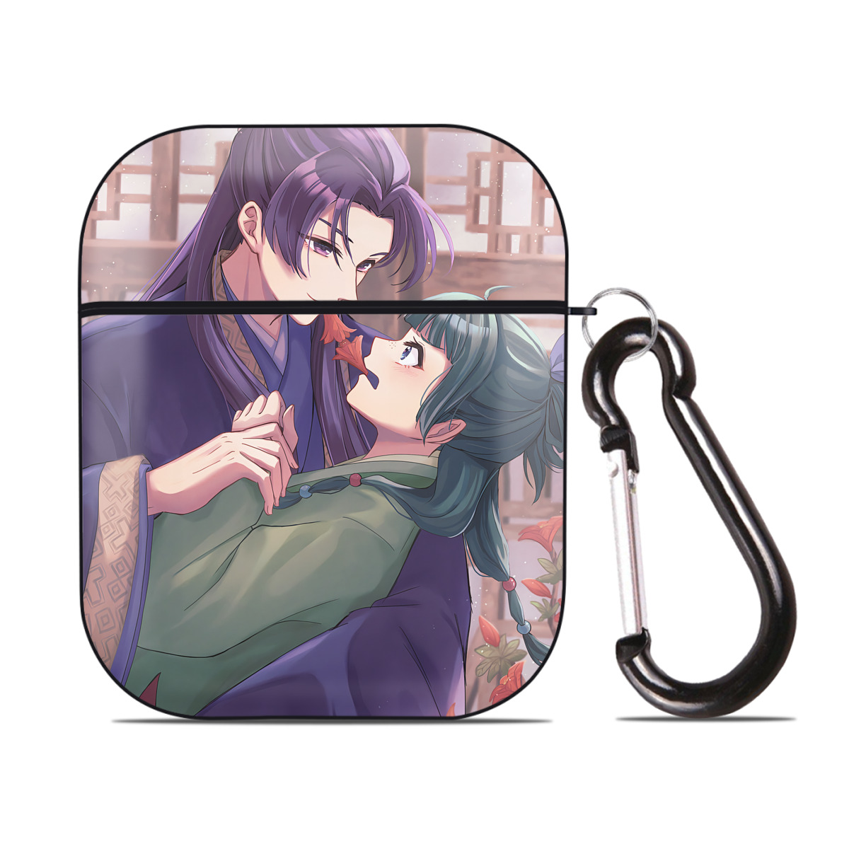 （画像用） 薬屋のひとりごと The Apothecary Diaries AirPods 第2世代保護ケース ハードシェル ブラック 耐衝撃・防指紋・カラビナ付き
