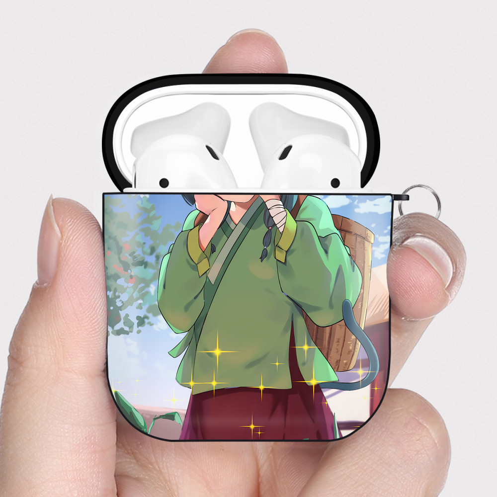 （画像用） 薬屋のひとりごと The Apothecary Diaries AirPods 第2世代保護ケース ハードシェル ブラック 耐衝撃・防指紋・カラビナ付き