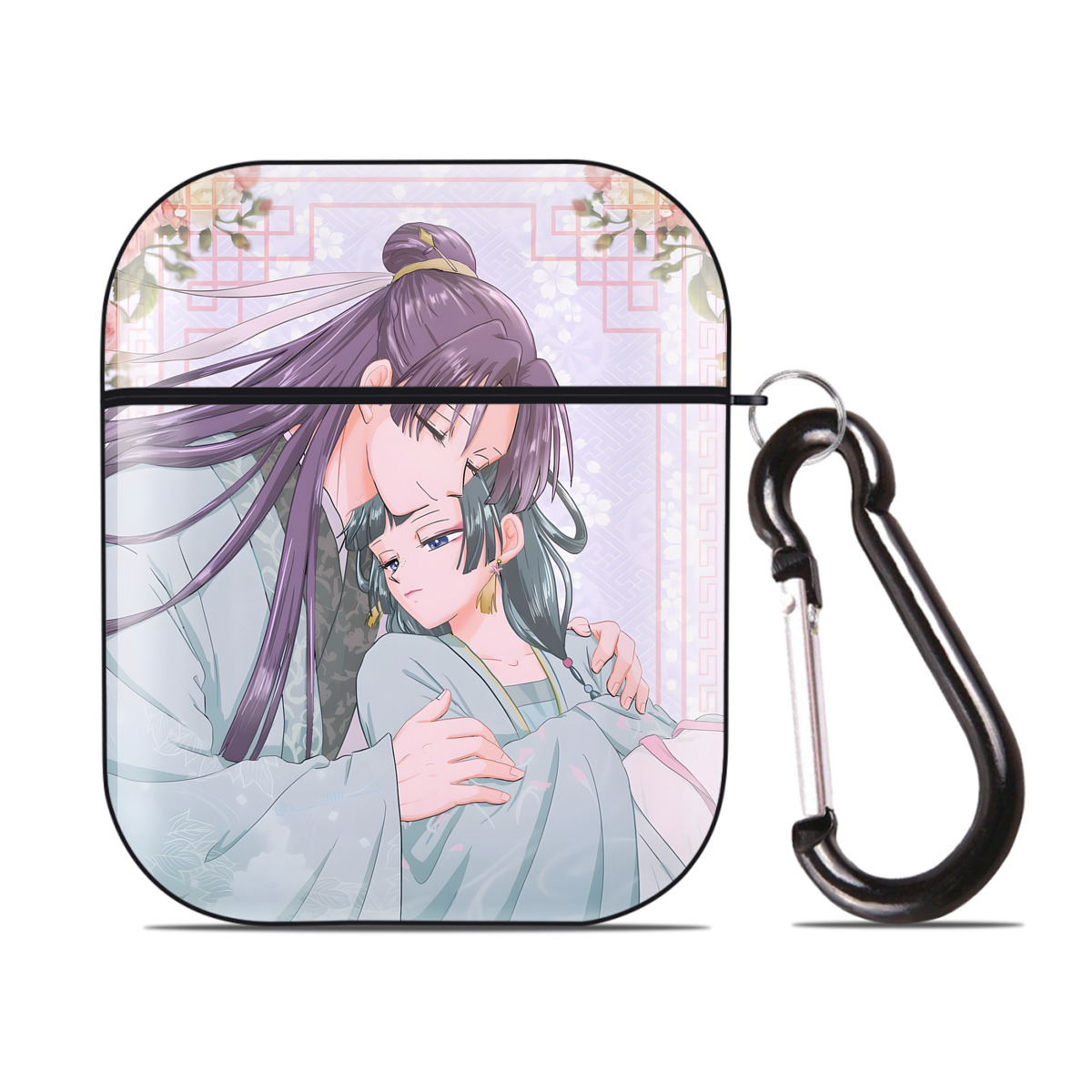 （画像用） 薬屋のひとりごと The Apothecary Diaries AirPods 第2世代保護ケース ハードシェル ブラック 耐衝撃・防指紋・カラビナ付き
