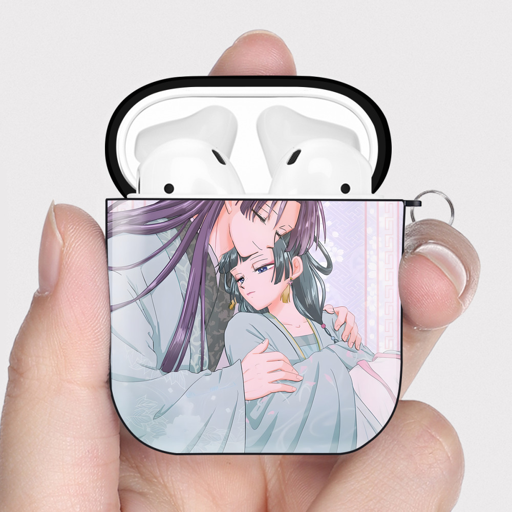 （画像用） 薬屋のひとりごと The Apothecary Diaries AirPods 第2世代保護ケース ハードシェル ブラック 耐衝撃・防指紋・カラビナ付き