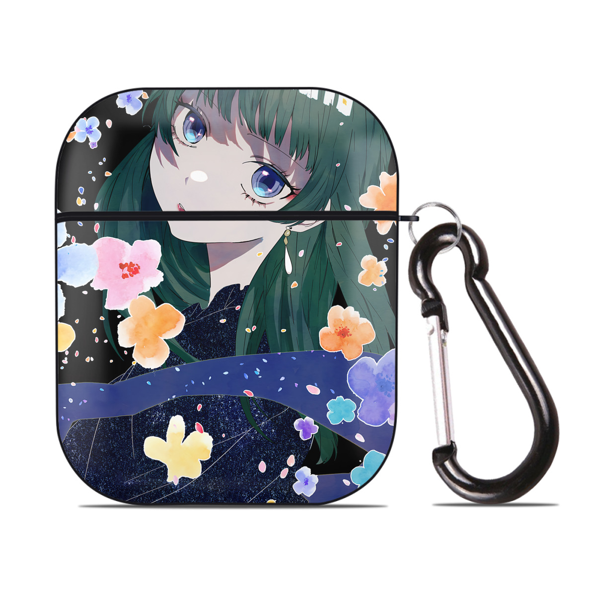 （画像用） 薬屋のひとりごと The Apothecary Diaries AirPods 第2世代保護ケース ハードシェル ブラック 耐衝撃・防指紋・カラビナ付き