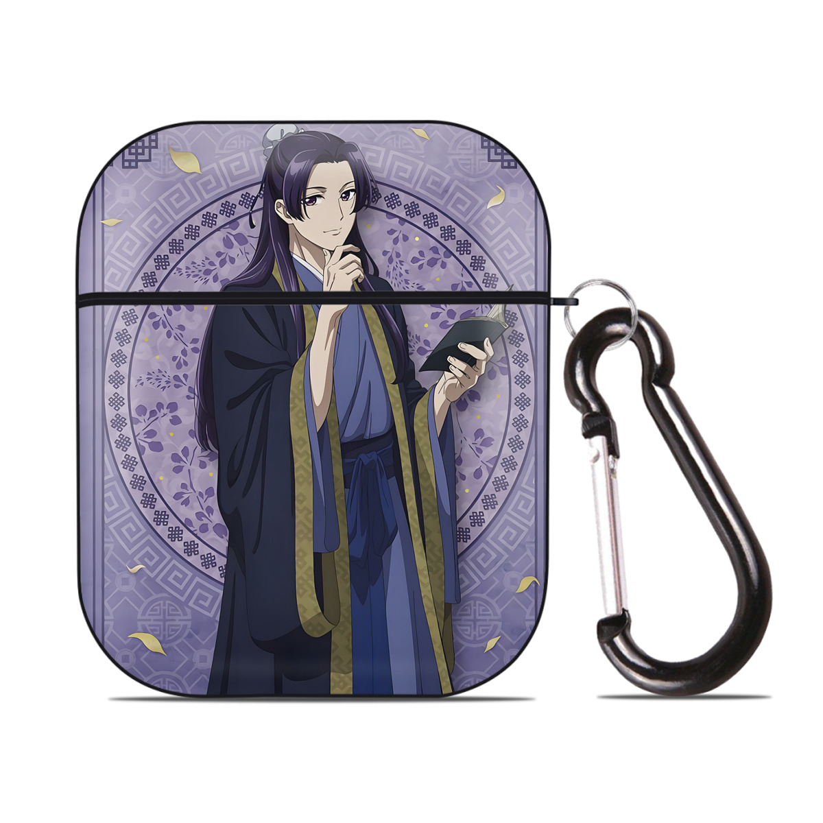 （画像用） 薬屋のひとりごと The Apothecary Diaries AirPods 第2世代保護ケース ハードシェル ブラック 耐衝撃・防指紋・カラビナ付き