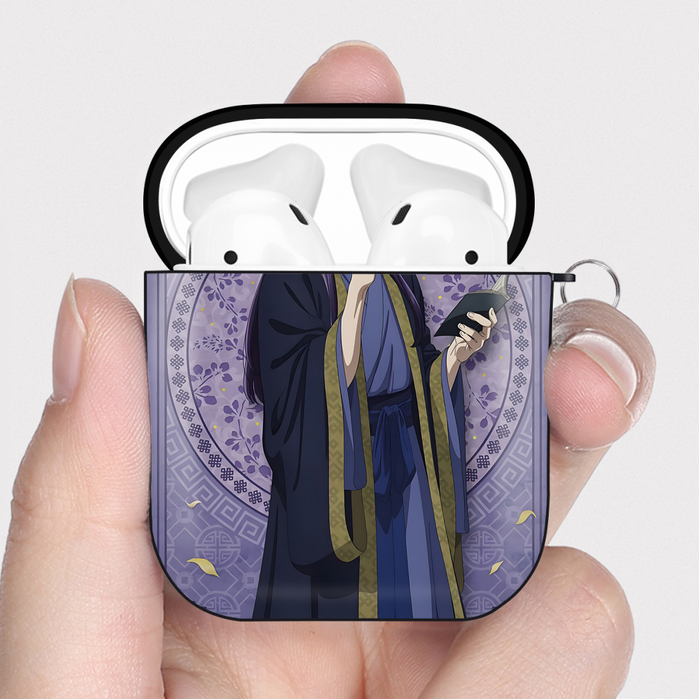 （画像用） 薬屋のひとりごと The Apothecary Diaries AirPods 第2世代保護ケース ハードシェル ブラック 耐衝撃・防指紋・カラビナ付き