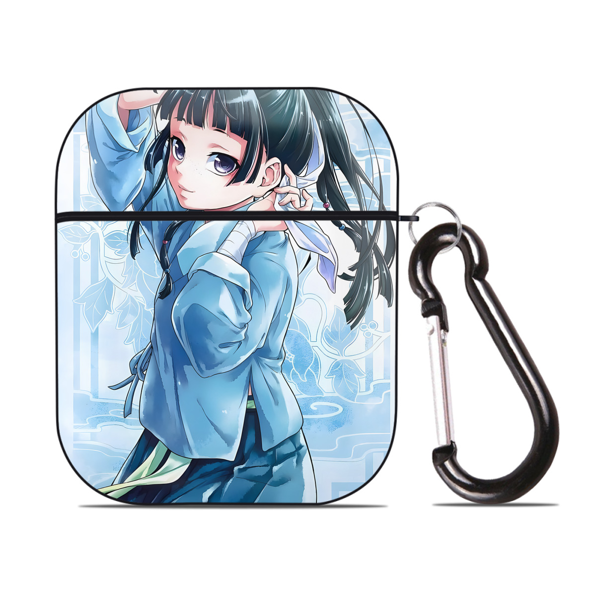 （画像用） 薬屋のひとりごと The Apothecary Diaries AirPods 第2世代保護ケース ハードシェル ブラック 耐衝撃・防指紋・カラビナ付き