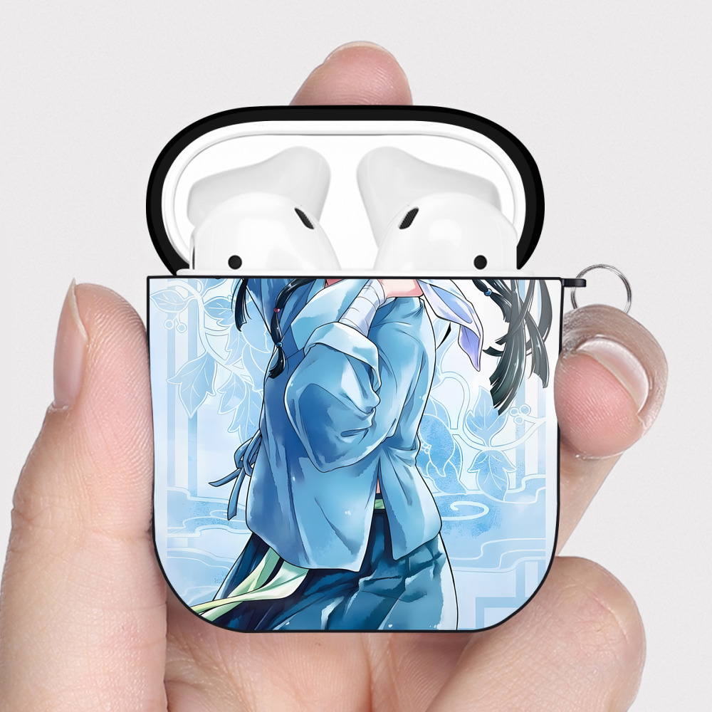 （画像用） 薬屋のひとりごと The Apothecary Diaries AirPods 第2世代保護ケース ハードシェル ブラック 耐衝撃・防指紋・カラビナ付き