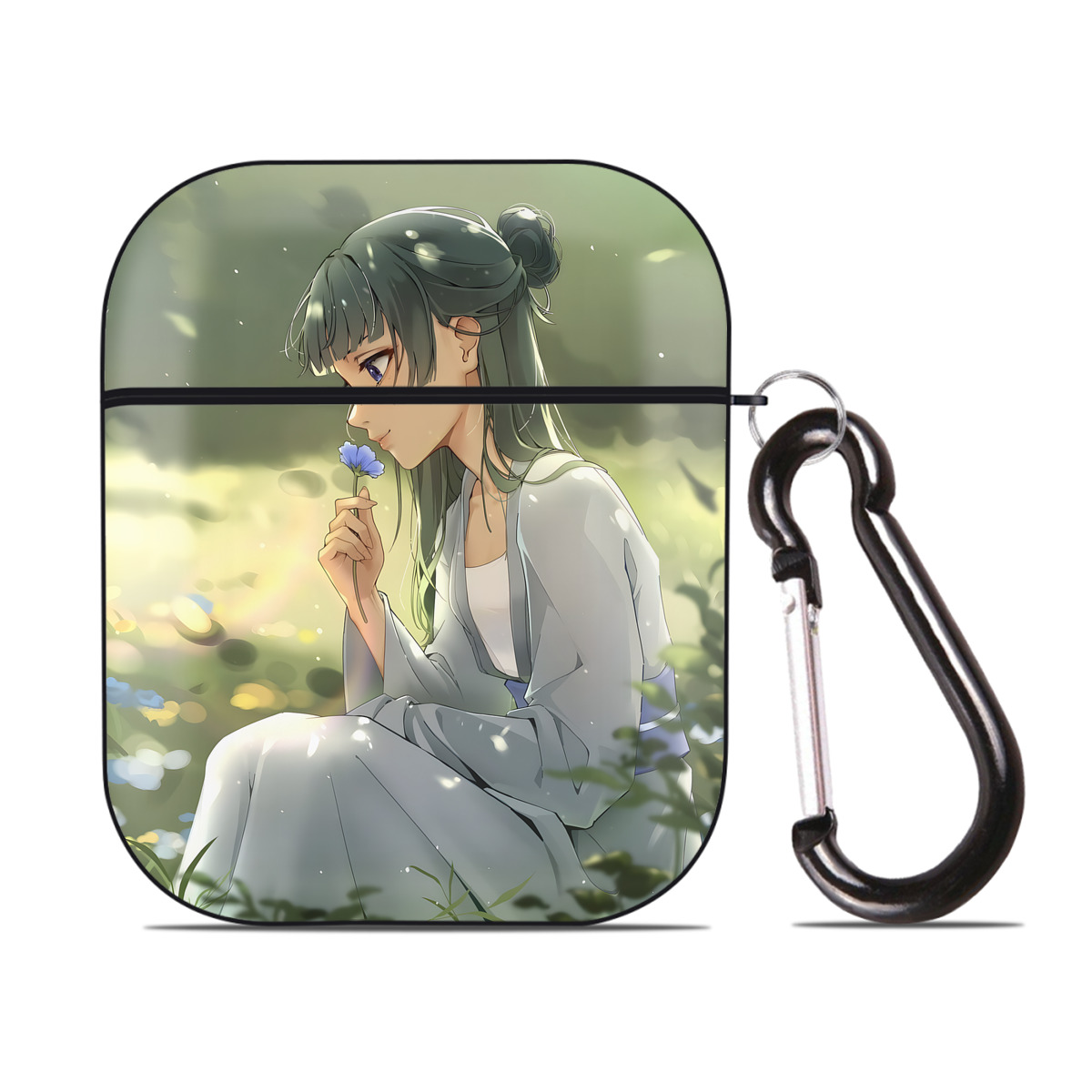 （画像用） 薬屋のひとりごと The Apothecary Diaries AirPods 第2世代保護ケース ハードシェル ブラック 耐衝撃・防指紋・カラビナ付き