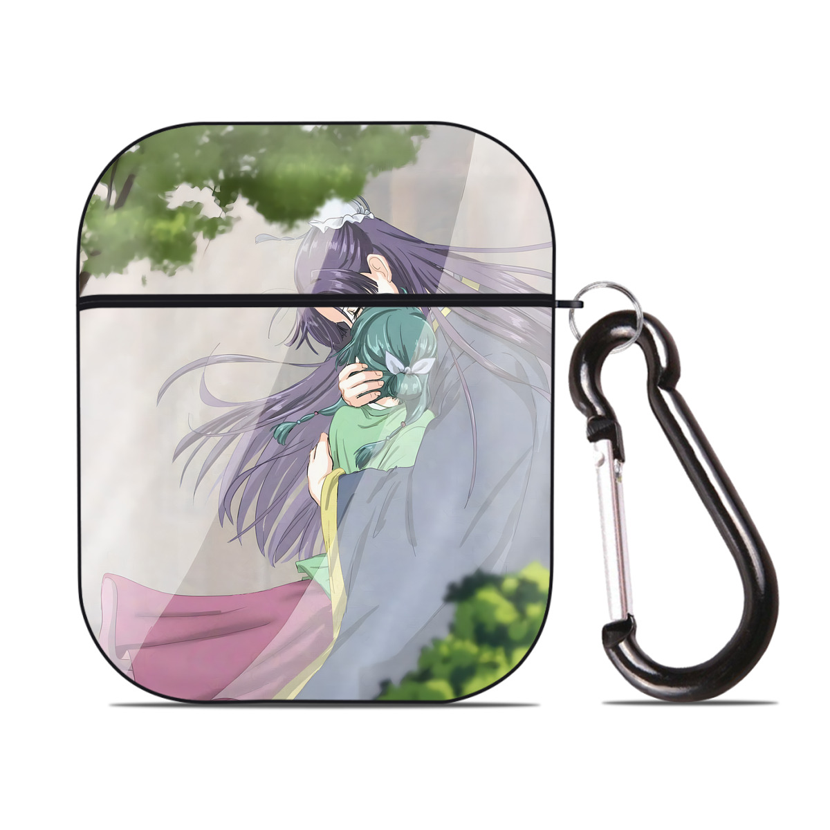 （画像用） 薬屋のひとりごと The Apothecary Diaries AirPods 第2世代保護ケース ハードシェル ブラック 耐衝撃・防指紋・カラビナ付き