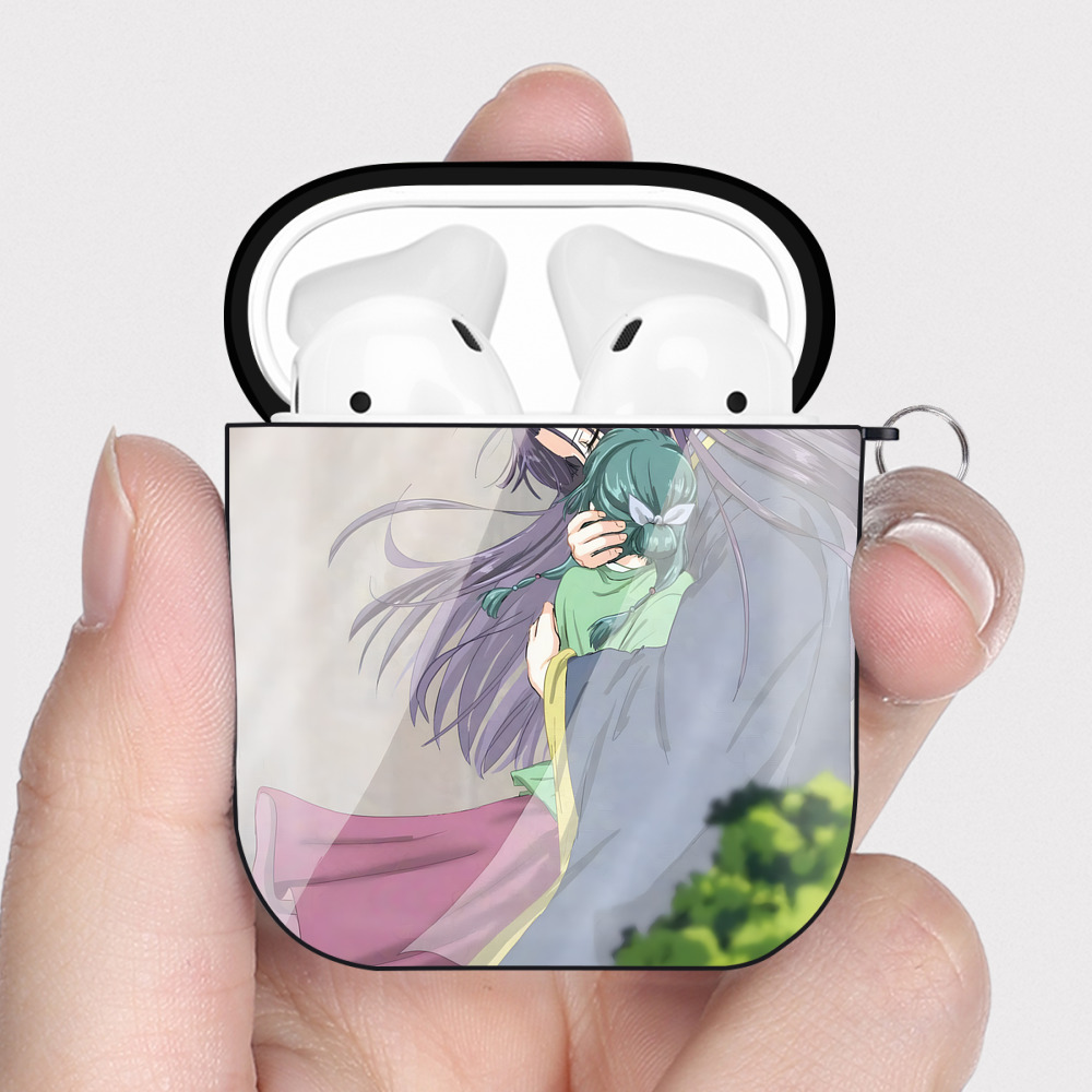 （画像用） 薬屋のひとりごと The Apothecary Diaries AirPods 第2世代保護ケース ハードシェル ブラック 耐衝撃・防指紋・カラビナ付き