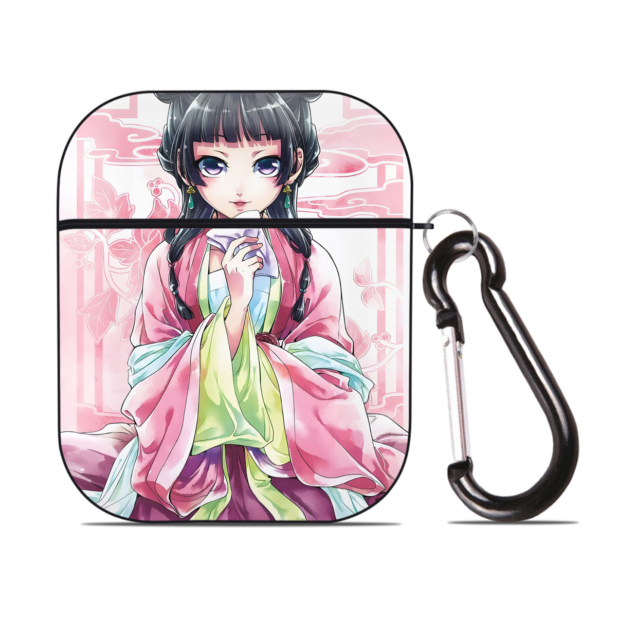 （画像用） 薬屋のひとりごと The Apothecary Diaries AirPods 第2世代保護ケース ハードシェル ブラック 耐衝撃・防指紋・カラビナ付き