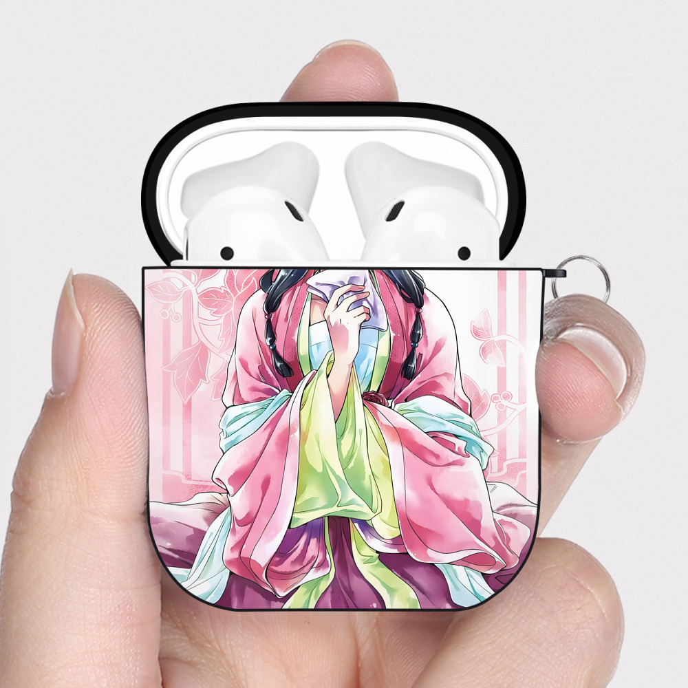 （画像用） 薬屋のひとりごと The Apothecary Diaries AirPods 第2世代保護ケース ハードシェル ブラック 耐衝撃・防指紋・カラビナ付き