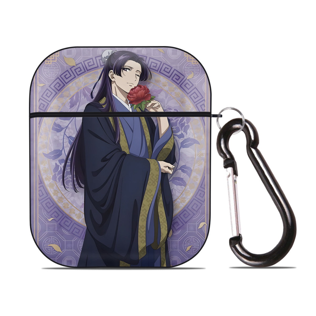 （画像用） 薬屋のひとりごと The Apothecary Diaries AirPods 第2世代保護ケース ハードシェル ブラック 耐衝撃・防指紋・カラビナ付き