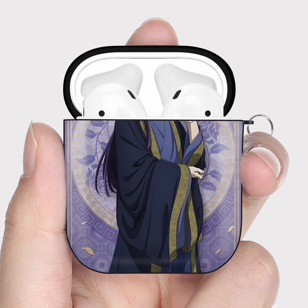 （画像用） 薬屋のひとりごと The Apothecary Diaries AirPods 第2世代保護ケース ハードシェル ブラック 耐衝撃・防指紋・カラビナ付き